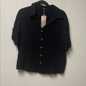 Knox Rose Black Button-Down Shirt